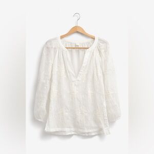 L*Space Sheer White Embroidered Blouse